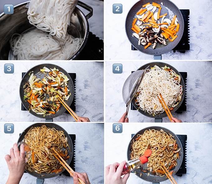 How to make Yaki Udon Stir-Fried Udon Noodles With Vegetables