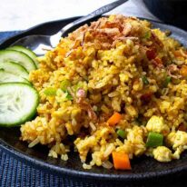 Vegan Curried Egg Fried Rice