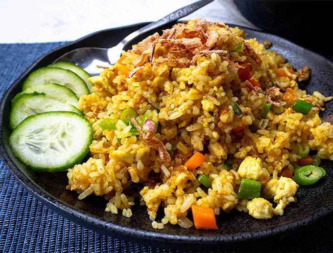 Vegan Curried Egg Fried Rice
