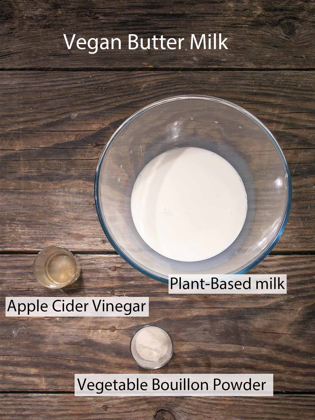 ingredients for vegan butter milk
