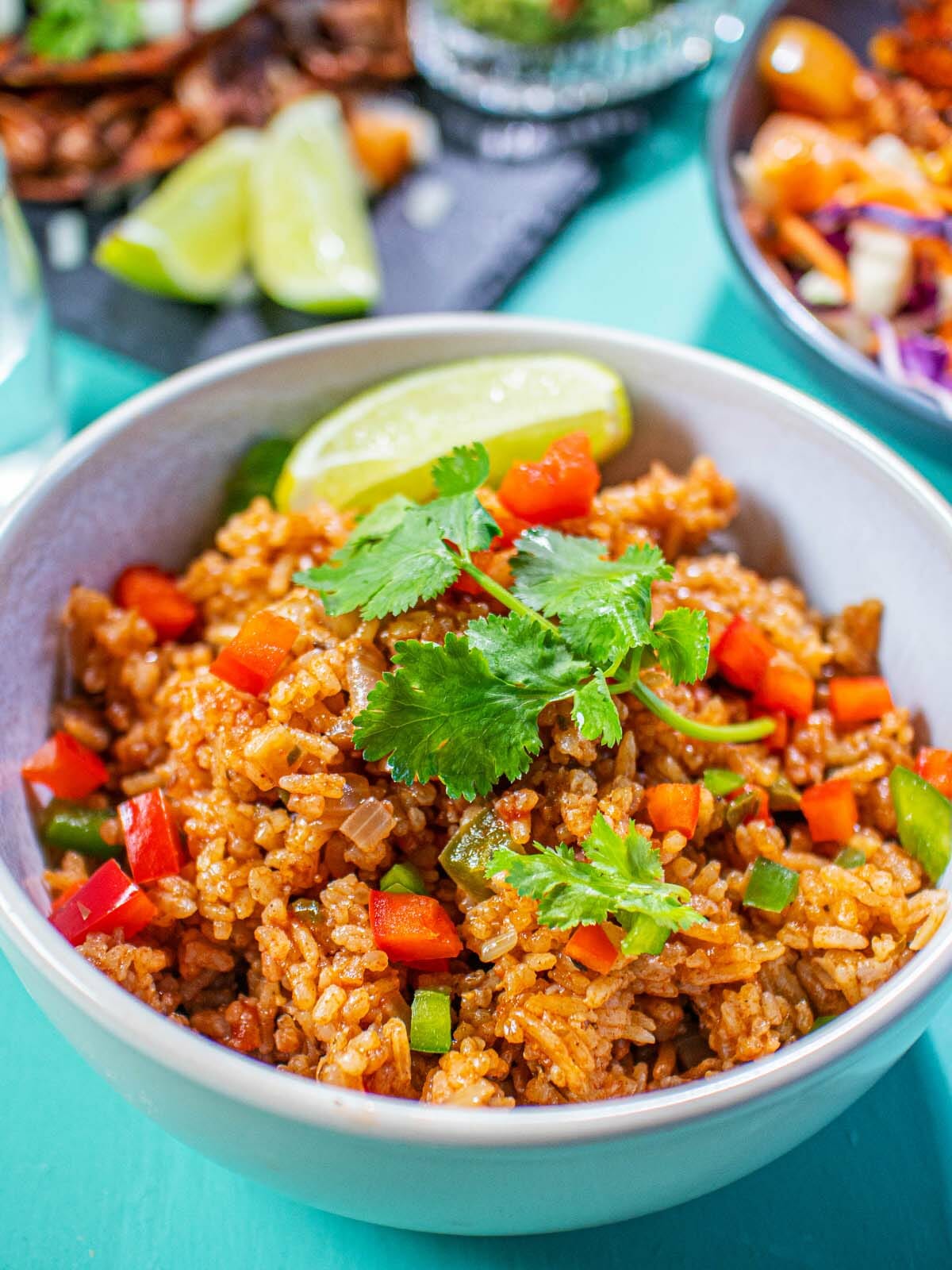 a bowl of vegan mexican rice