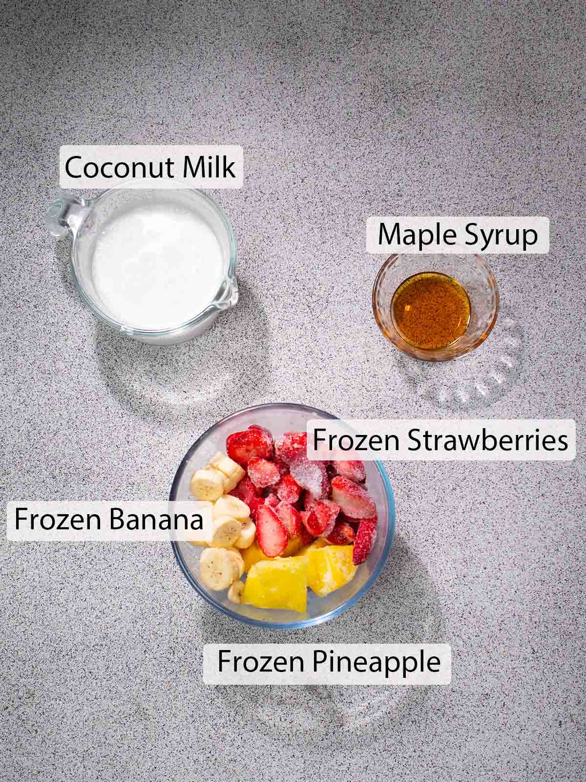 ingredients list for Bahama Mama Smoothie