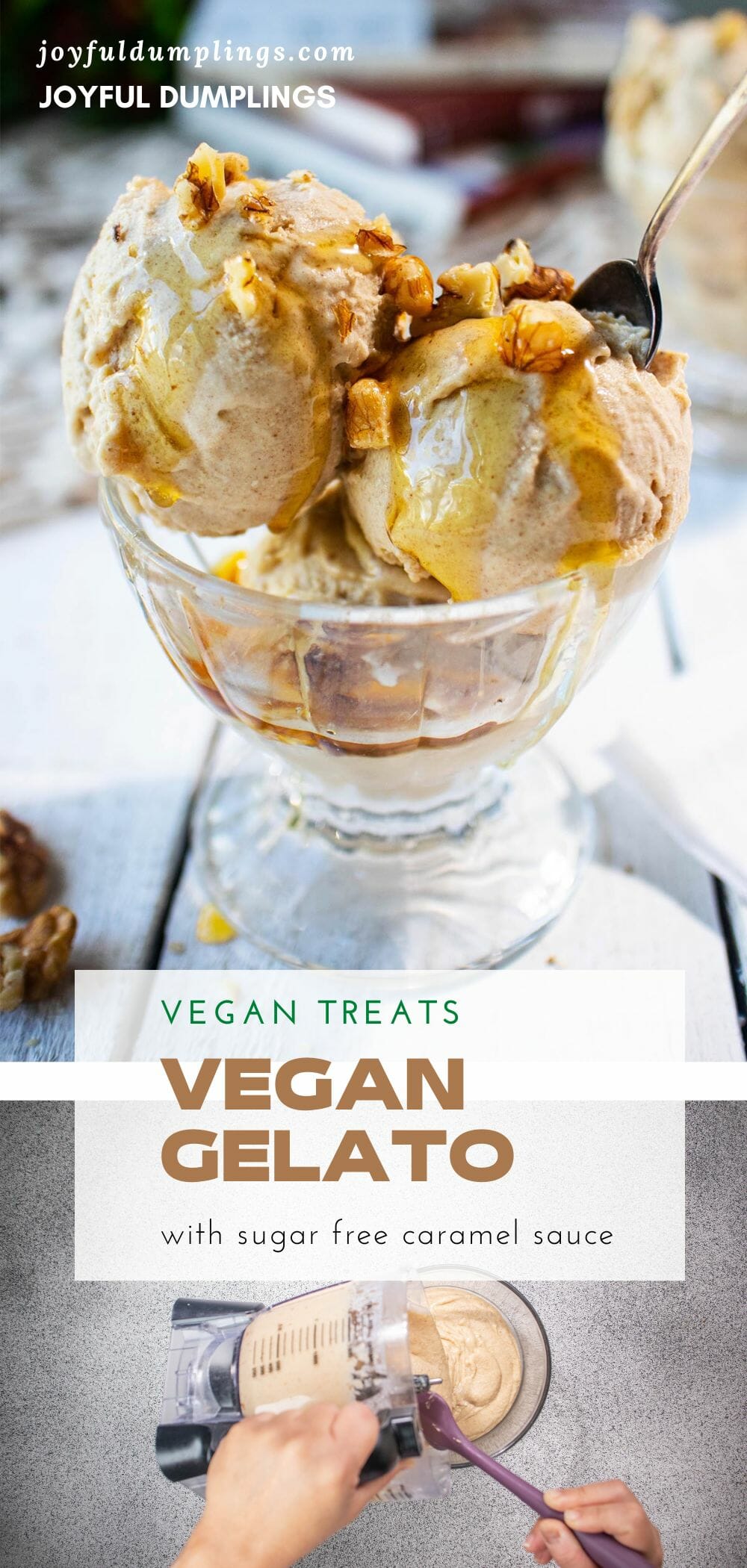 vegan sugar free caramel gelato pin
