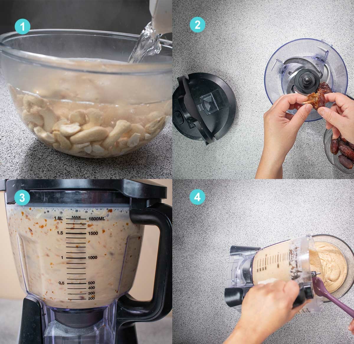 4 steps of making vegan gelato