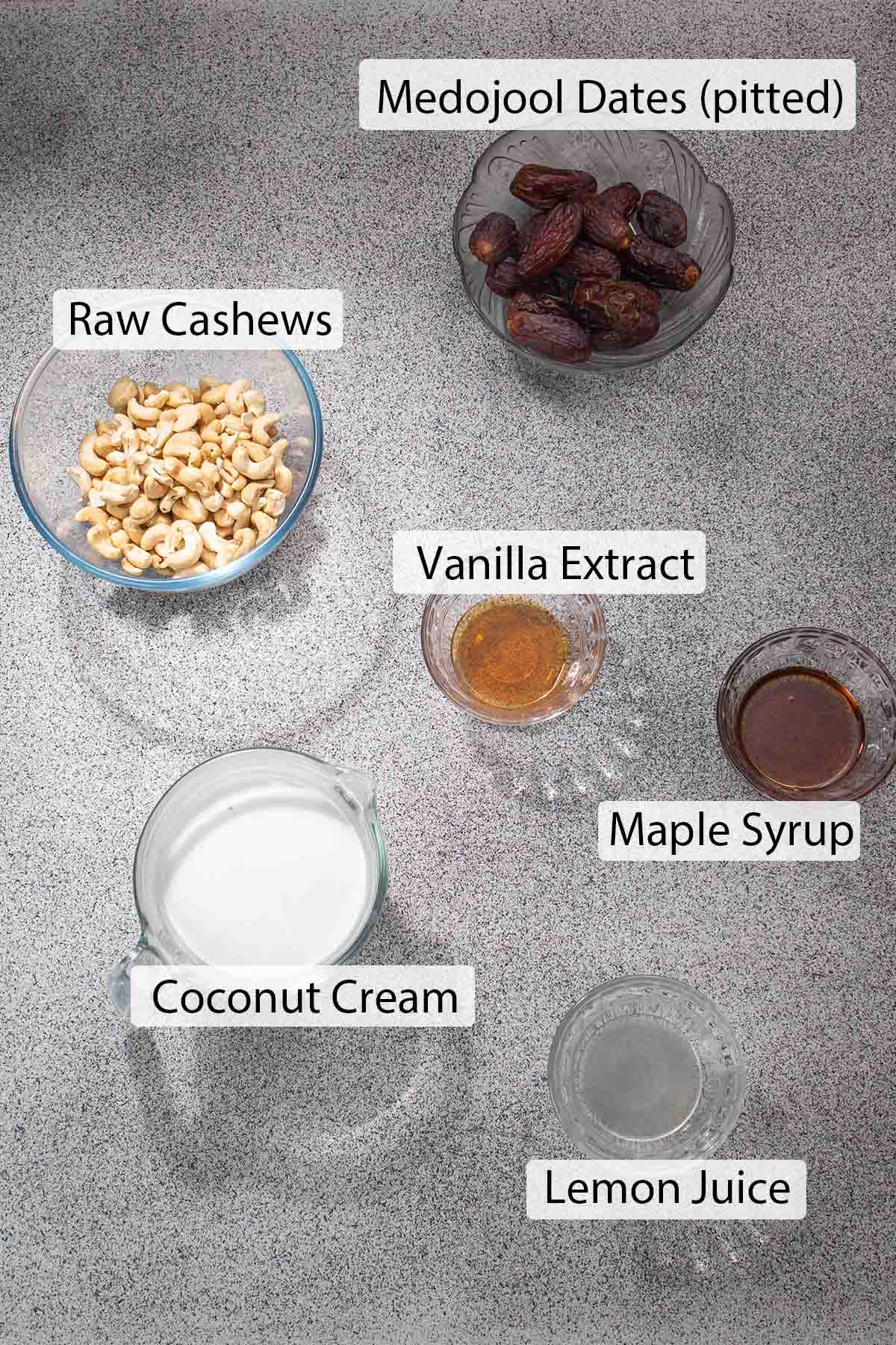 ingredients for vegan gelato