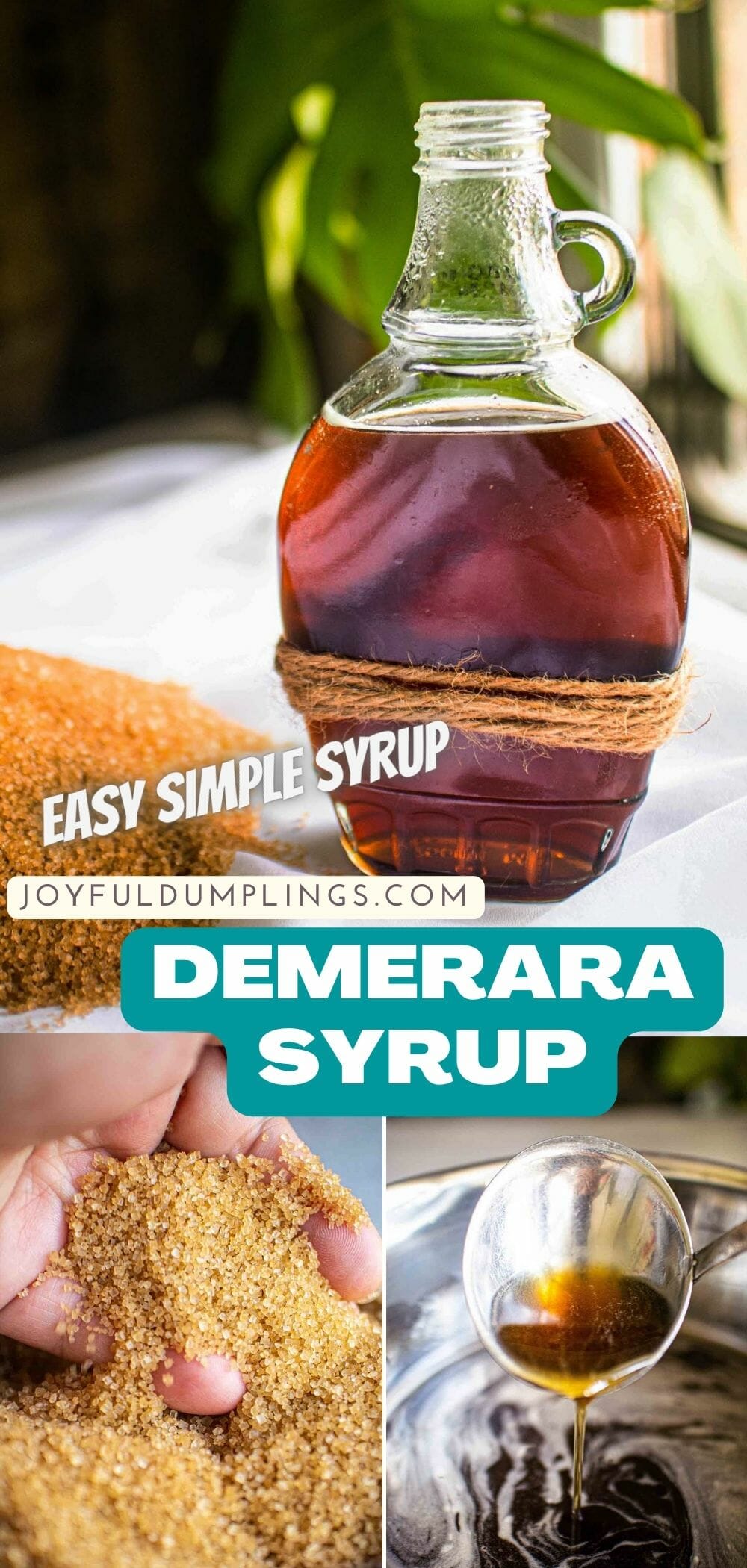 rich demerara syrup in a bottle
