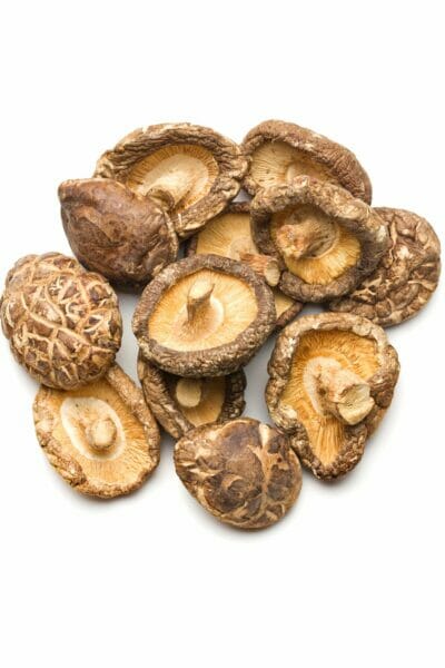 a bunch of dried shiitake mushrooms