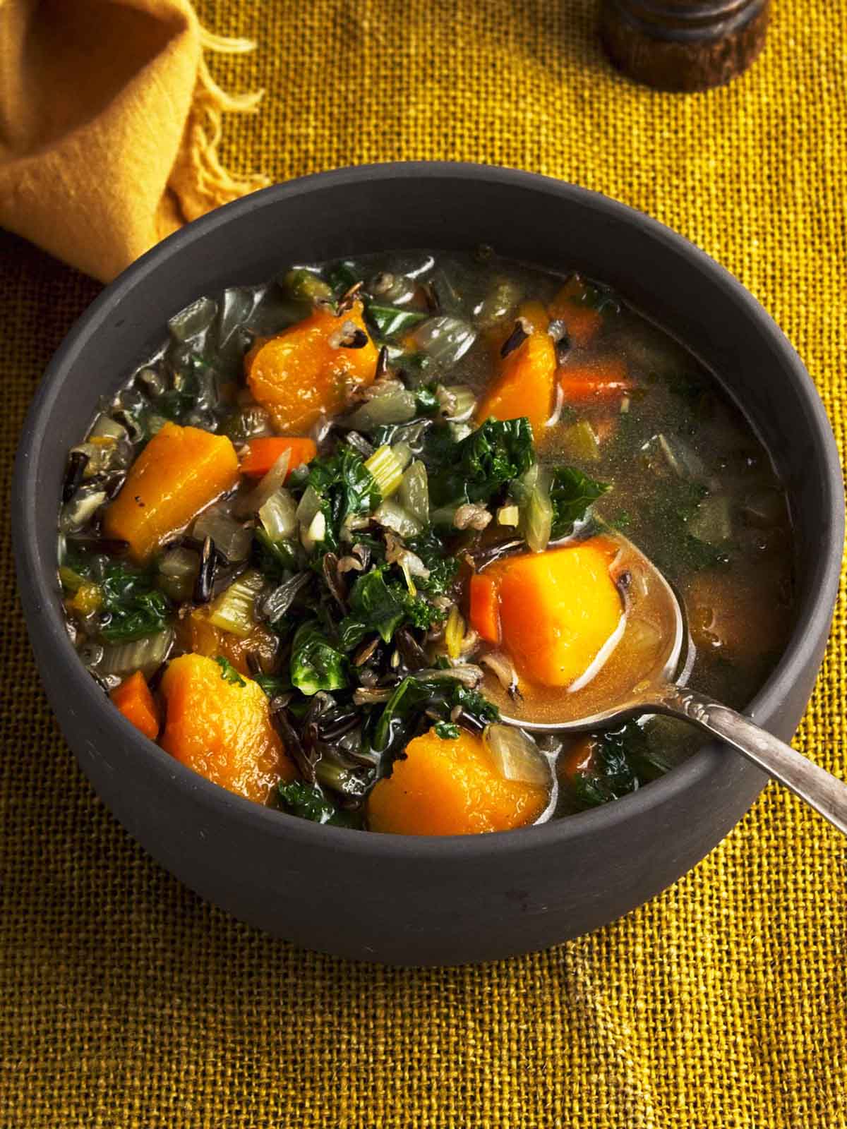 vegetable and wild rice soup