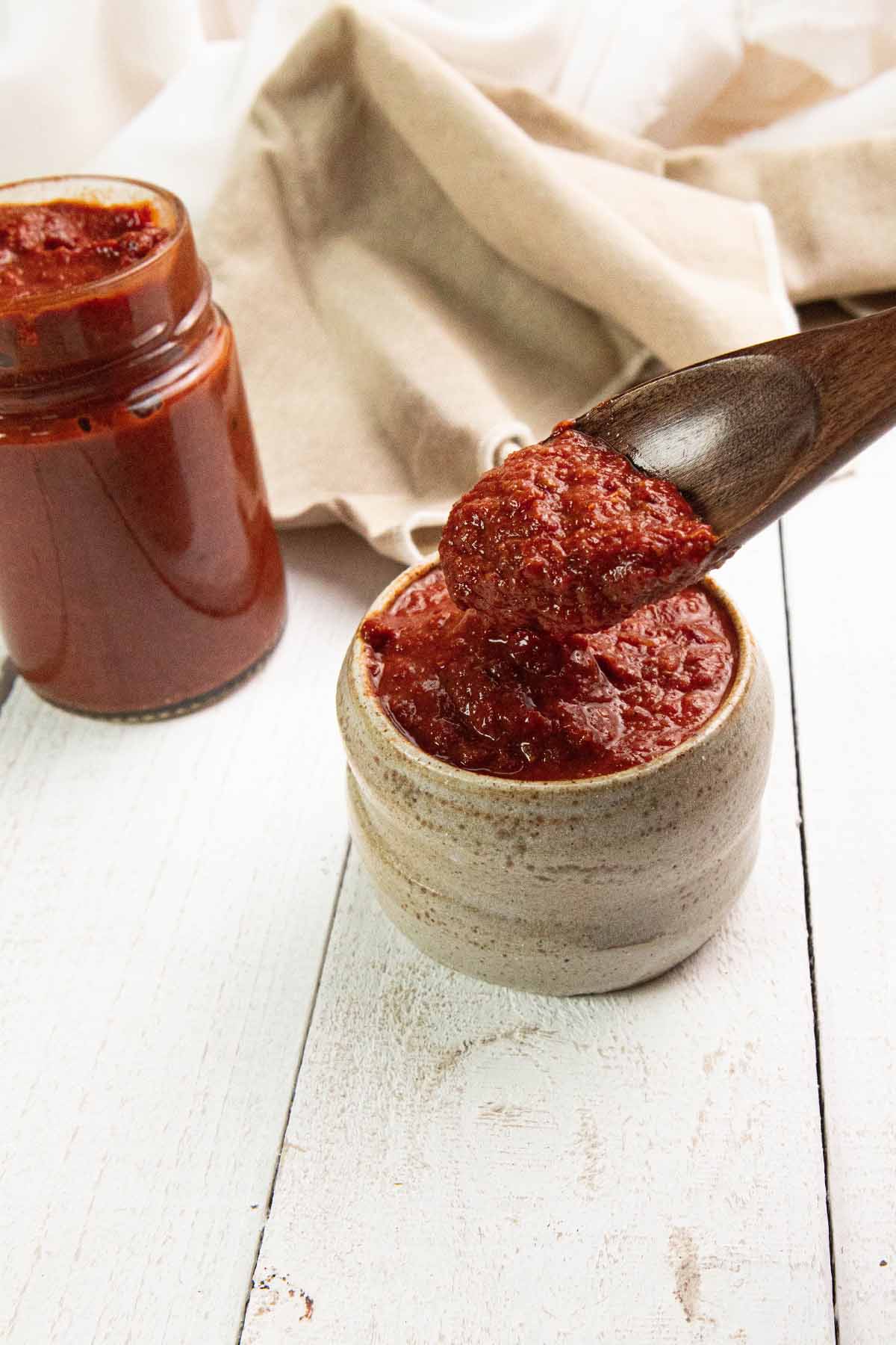 a spoonful of spicy paste
