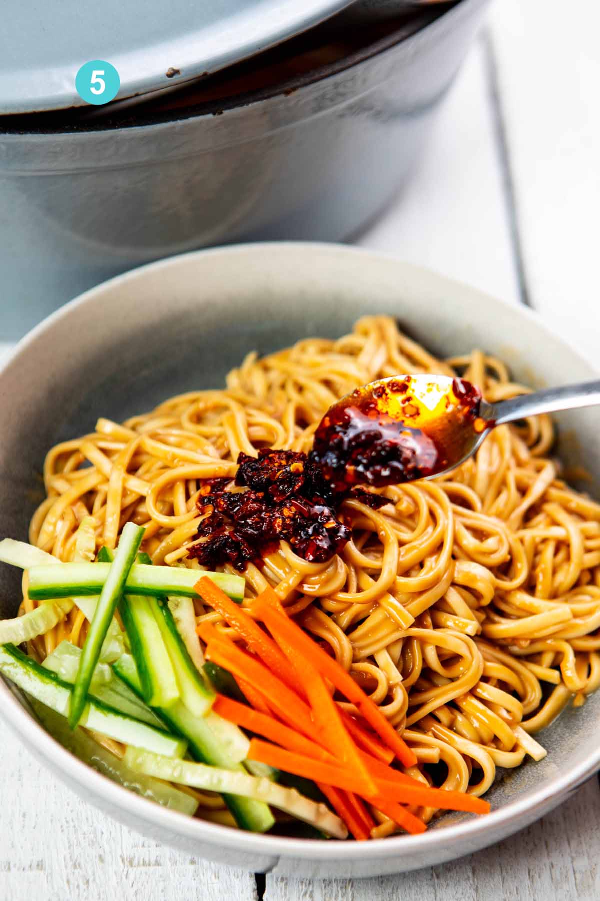 rice noodles with peanut sauce