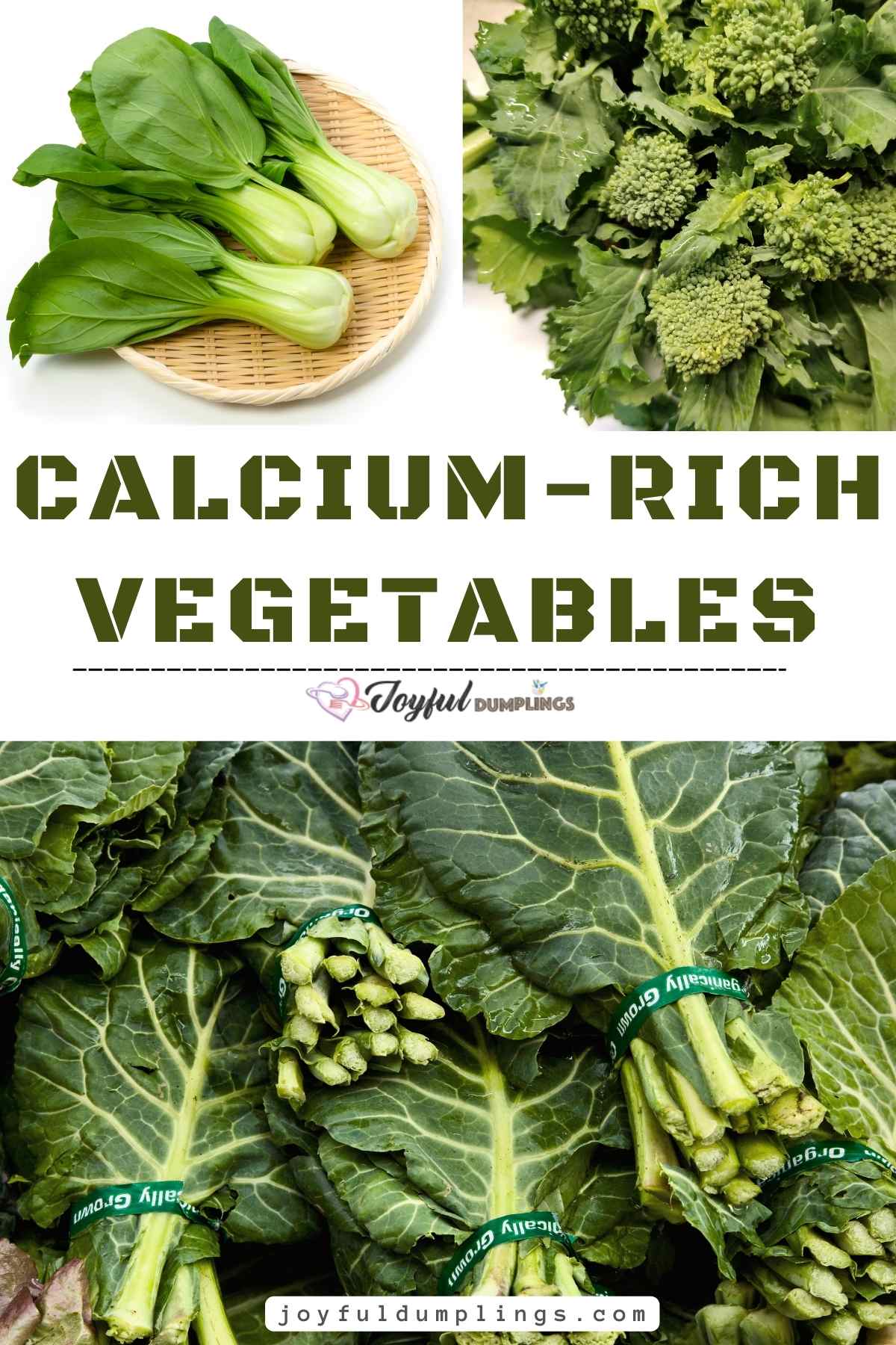 vegetables high in calcium	
