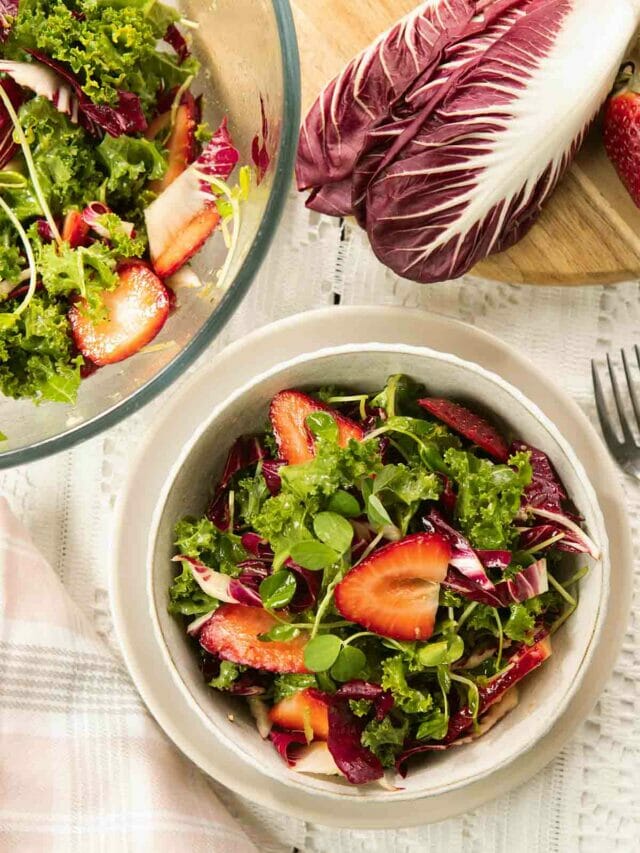 Kale Radicchio Salad With Strawberries