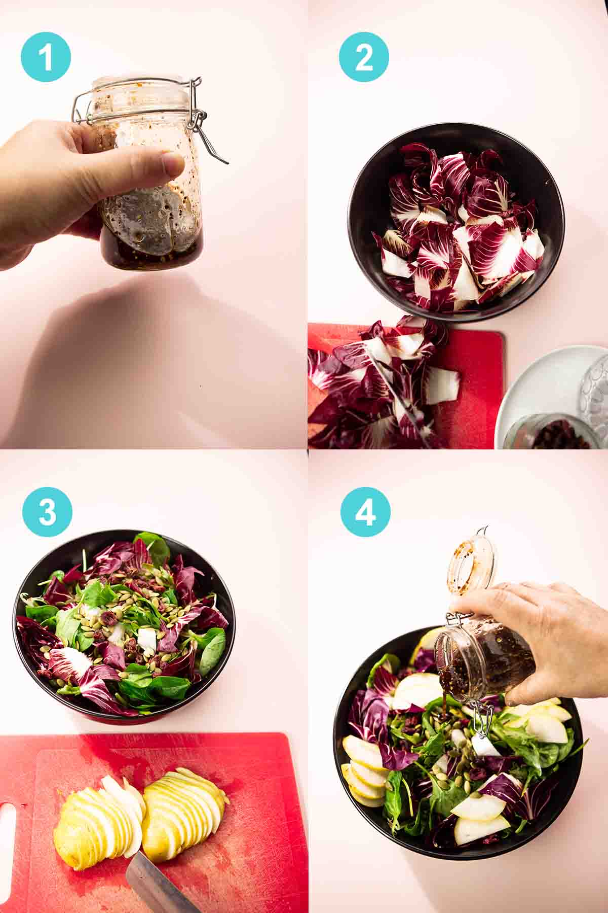 how to make radicchio pear salad