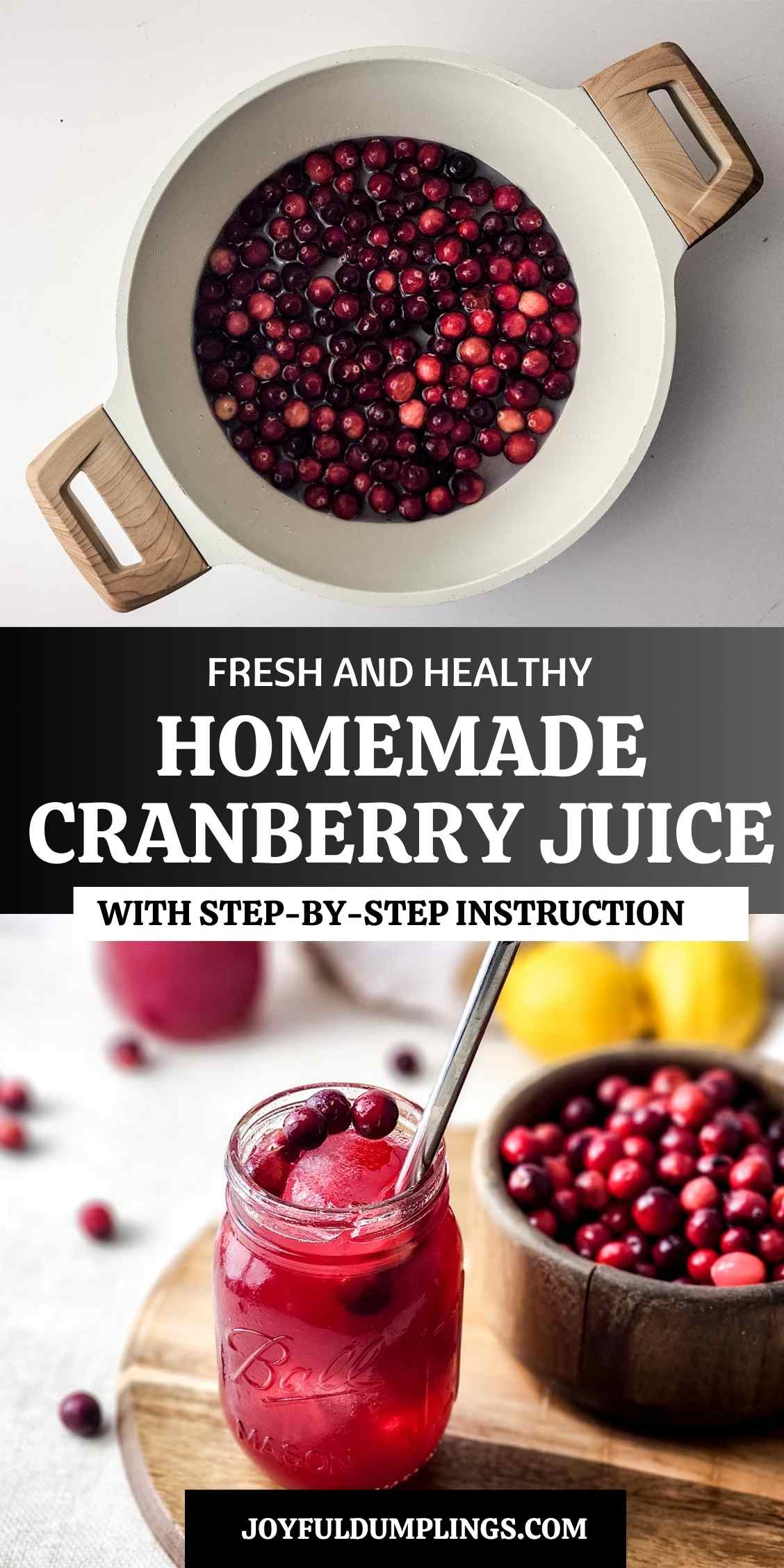 making fresh cranberry juice
