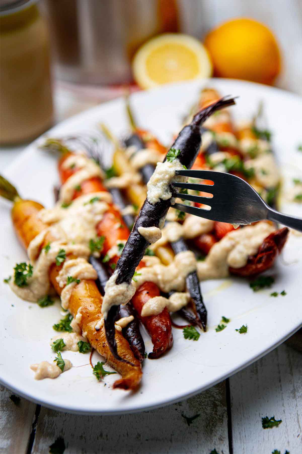 grilled heirloom carrots