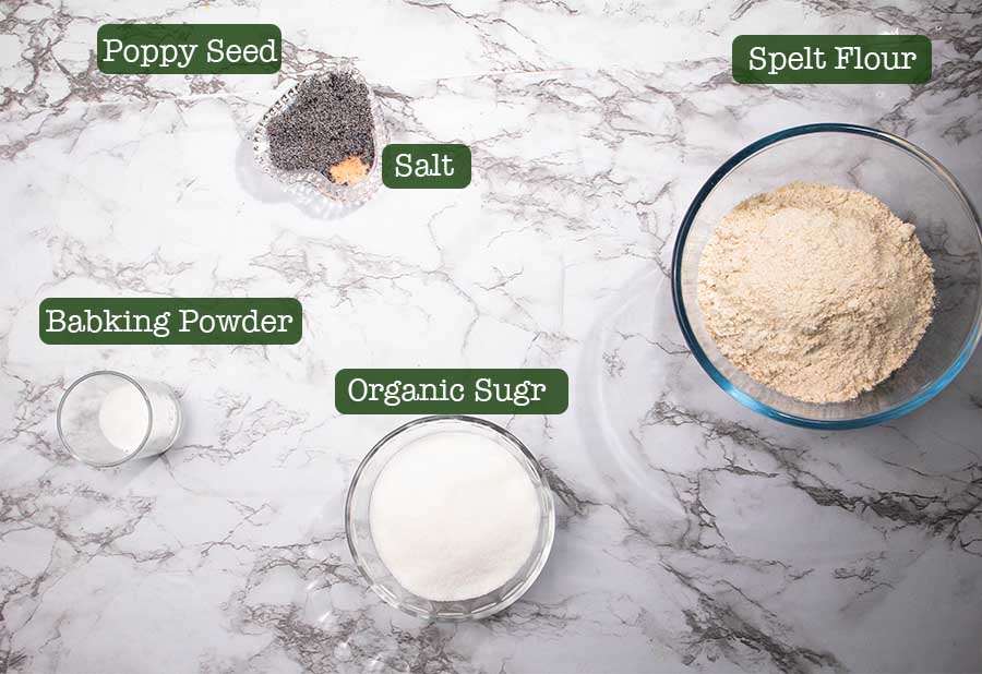 dry ingredients for lemon-poppy-seed-spelt-cupcakes(vegan)