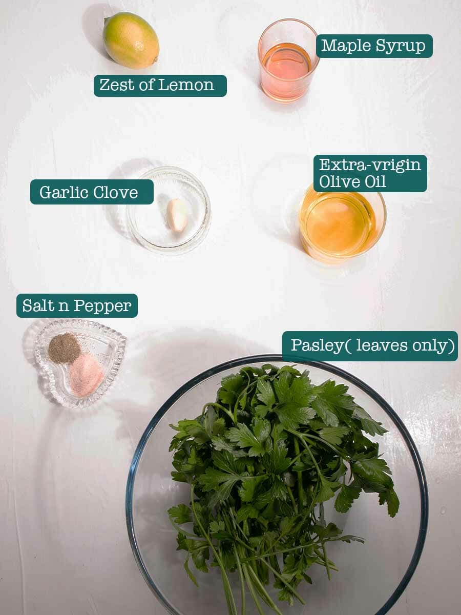ingredients for parsley relish