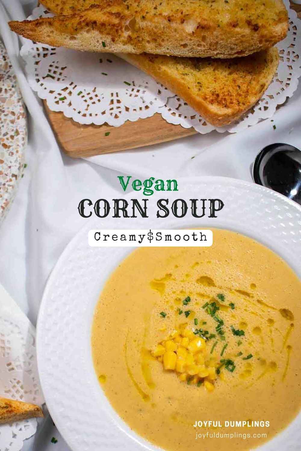 PIN for creamy smooth corn soup(vegan)